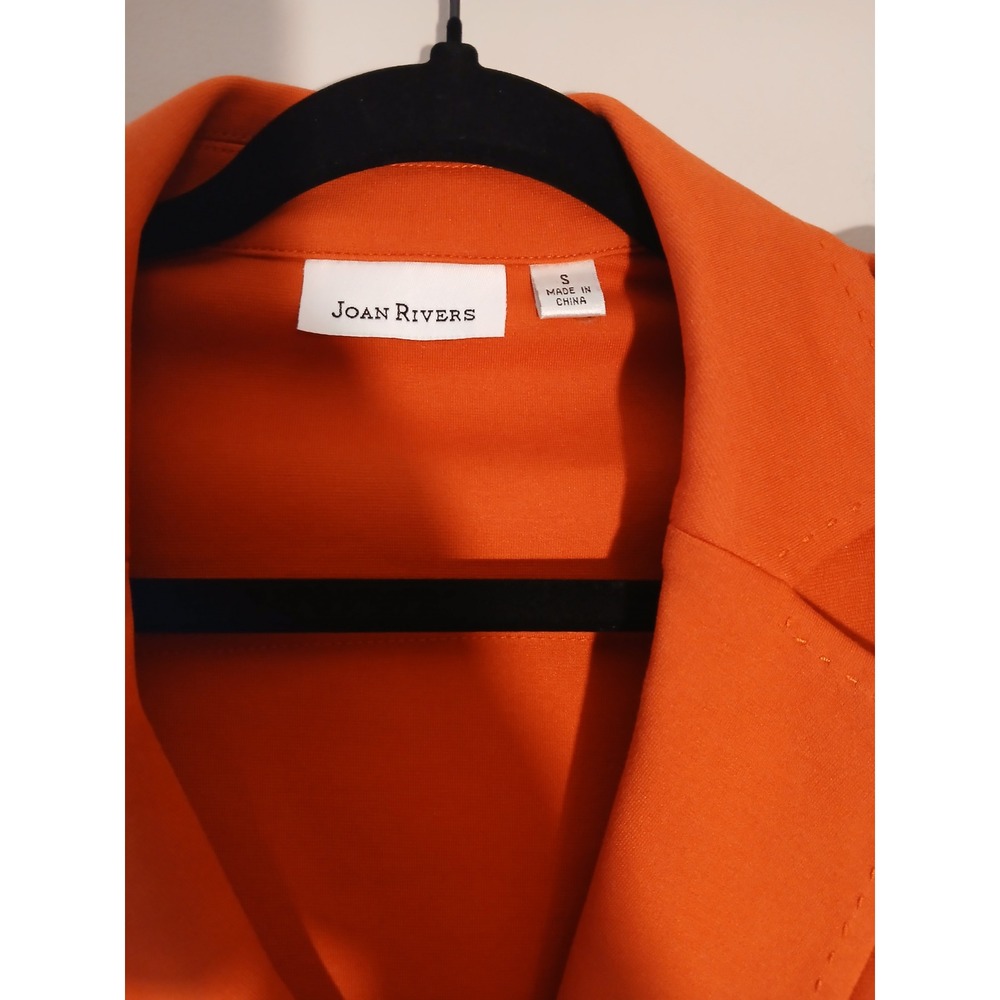 JOAN RIVERS Orange Blazer Jacket 3/4 Sleeve Button Front Women's Size S - Picture 3 of 6